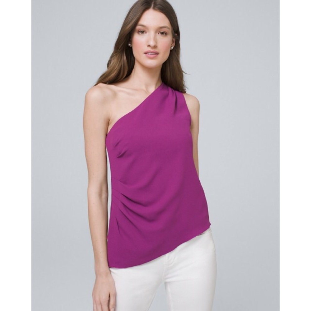 New WHBM One Shoulder Bodice Top XS 0